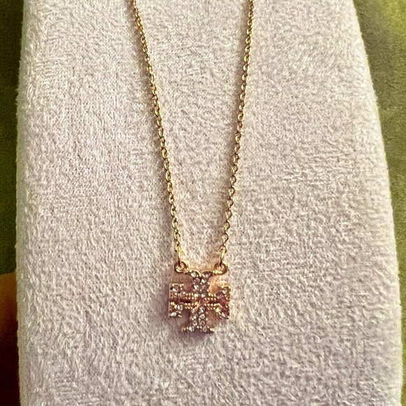 Tory Burch Kira Pavé Delicate Necklace & Earrings.